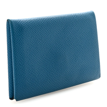Hermes Epsom Calvi Card Case Bleu Izmir 3 of 7