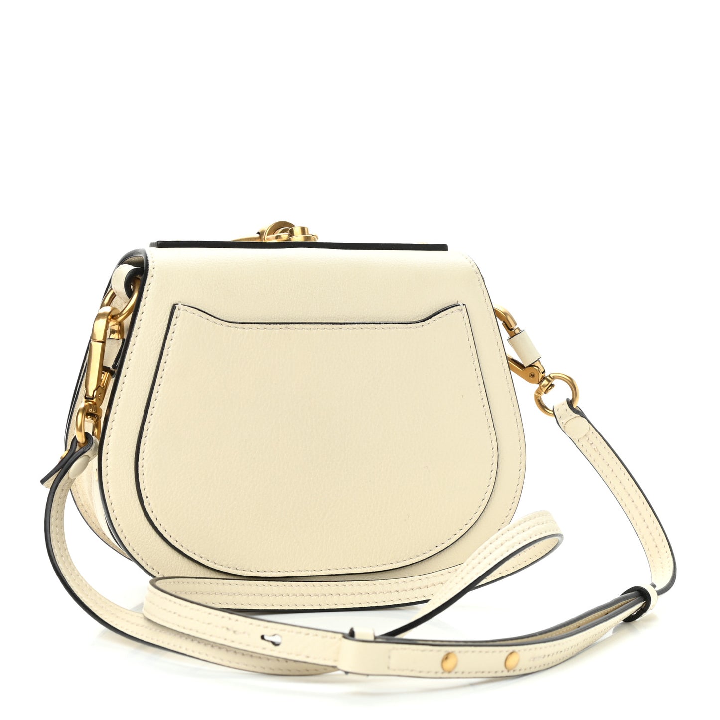 Calfskin Suede Small Nile Bracelet Bag Off White