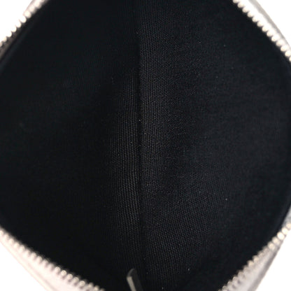 Celine Triomphe Canvas Coin and Card Pouch Silver White 5 of 7