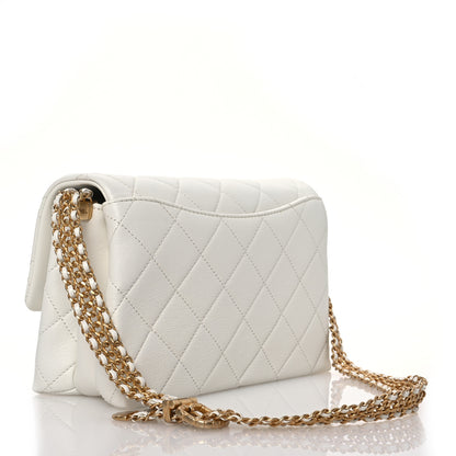 Chanel Calfskin Quilted Mini Chain Strap Flap White 3 of 13