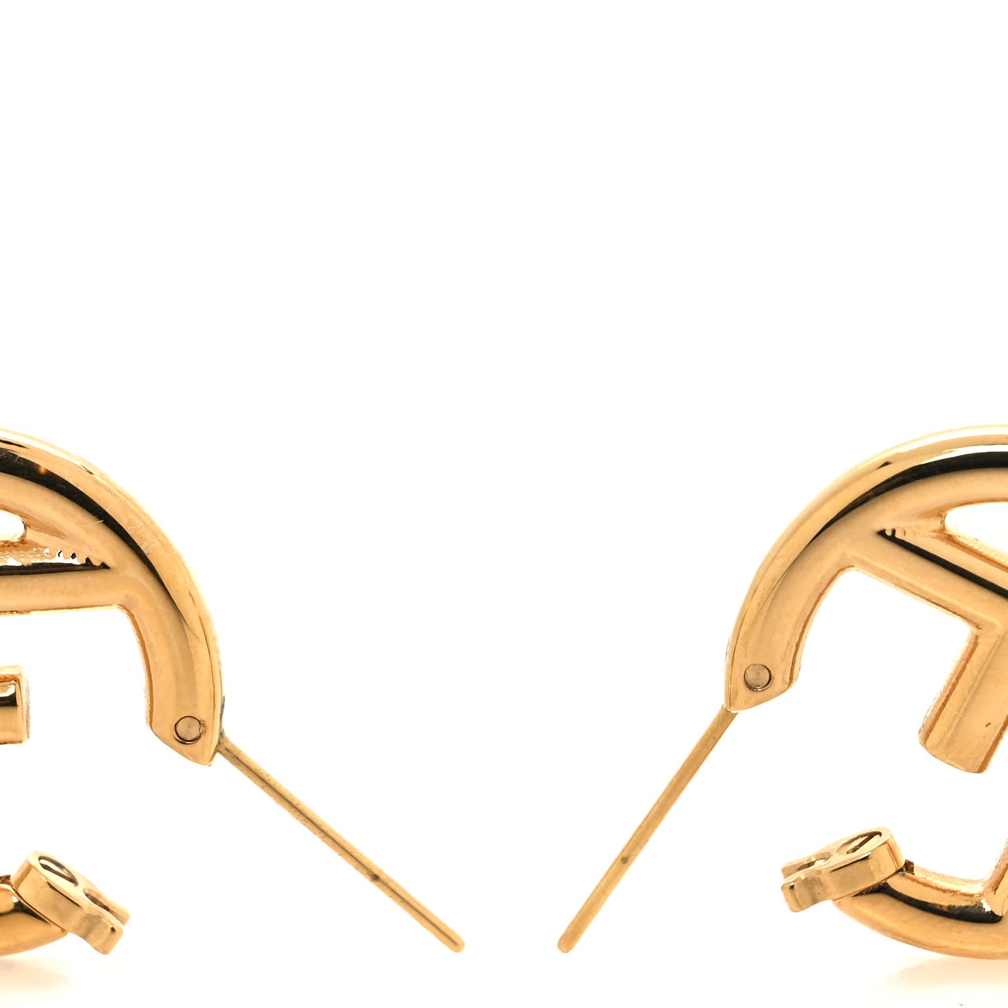 Metal F is Fendi Hoop Earrings Gold