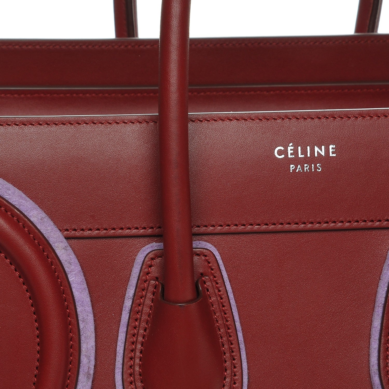 Celine Smooth Calfskin Felt Micro Luggage Merlot 8 of 9