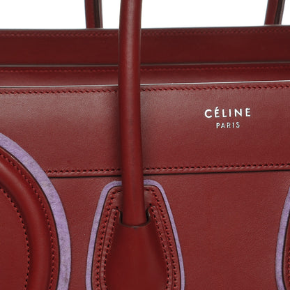 Celine Smooth Calfskin Felt Micro Luggage Merlot 8 of 9