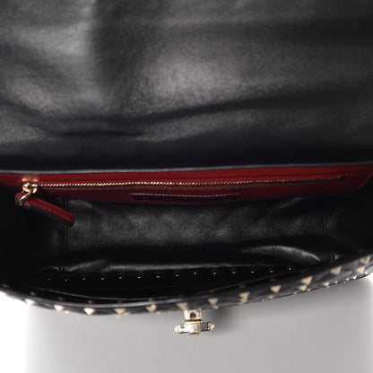 Valentino Garavani Lambskin Large Rockstud Spike Shoulder Bag Black 6 of 7