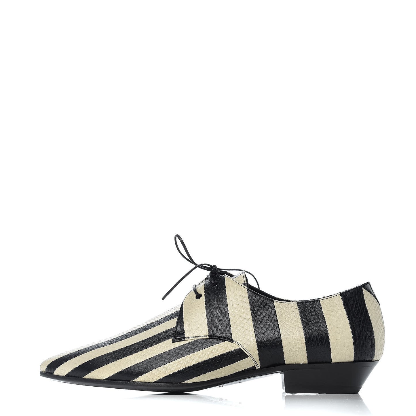 Elaphe Snakeskin Striped Mens Jonas Derbies 43 Black White