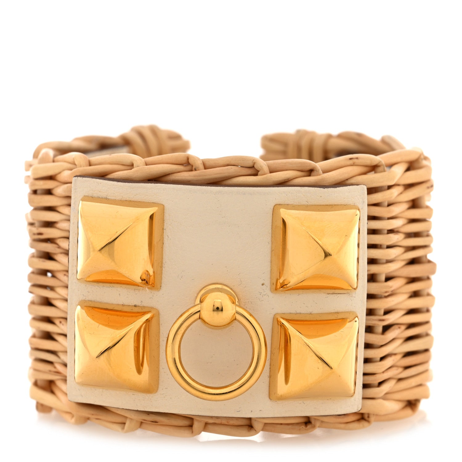 Hermes Barenia Osier Collier De Chien CDC Picnic Bracelet T2 Nata 1 of 6