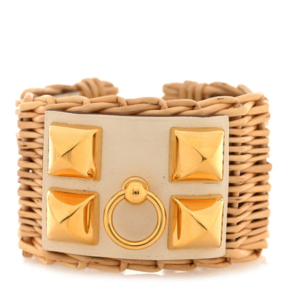 Hermes Barenia Osier Collier De Chien CDC Picnic Bracelet T2 Nata 1 of 6