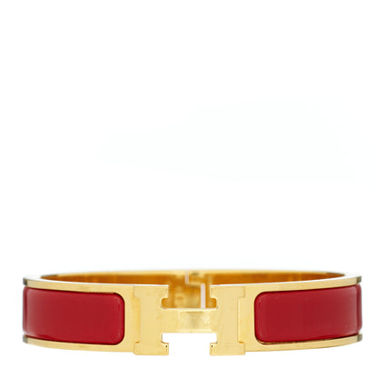 Hermes Enamel Narrow Clic Clac H Bracelet PM Rouge H 1 of 5