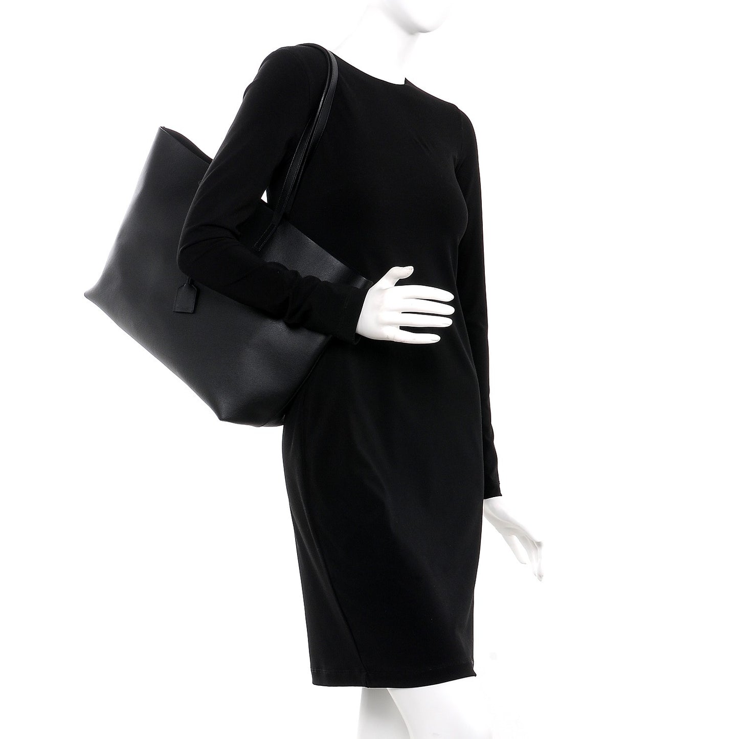 Calfskin Large Shopping Tote Black