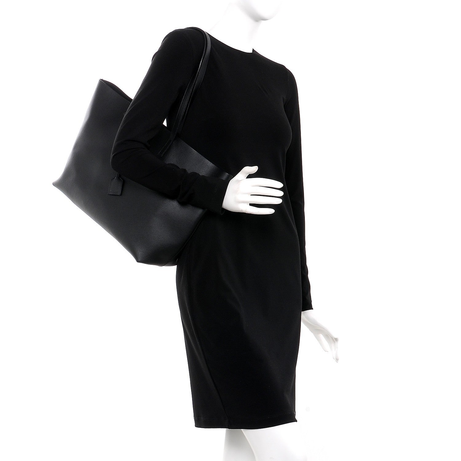 Saint Laurent Calfskin Large Shopping Tote Black 2 of 11