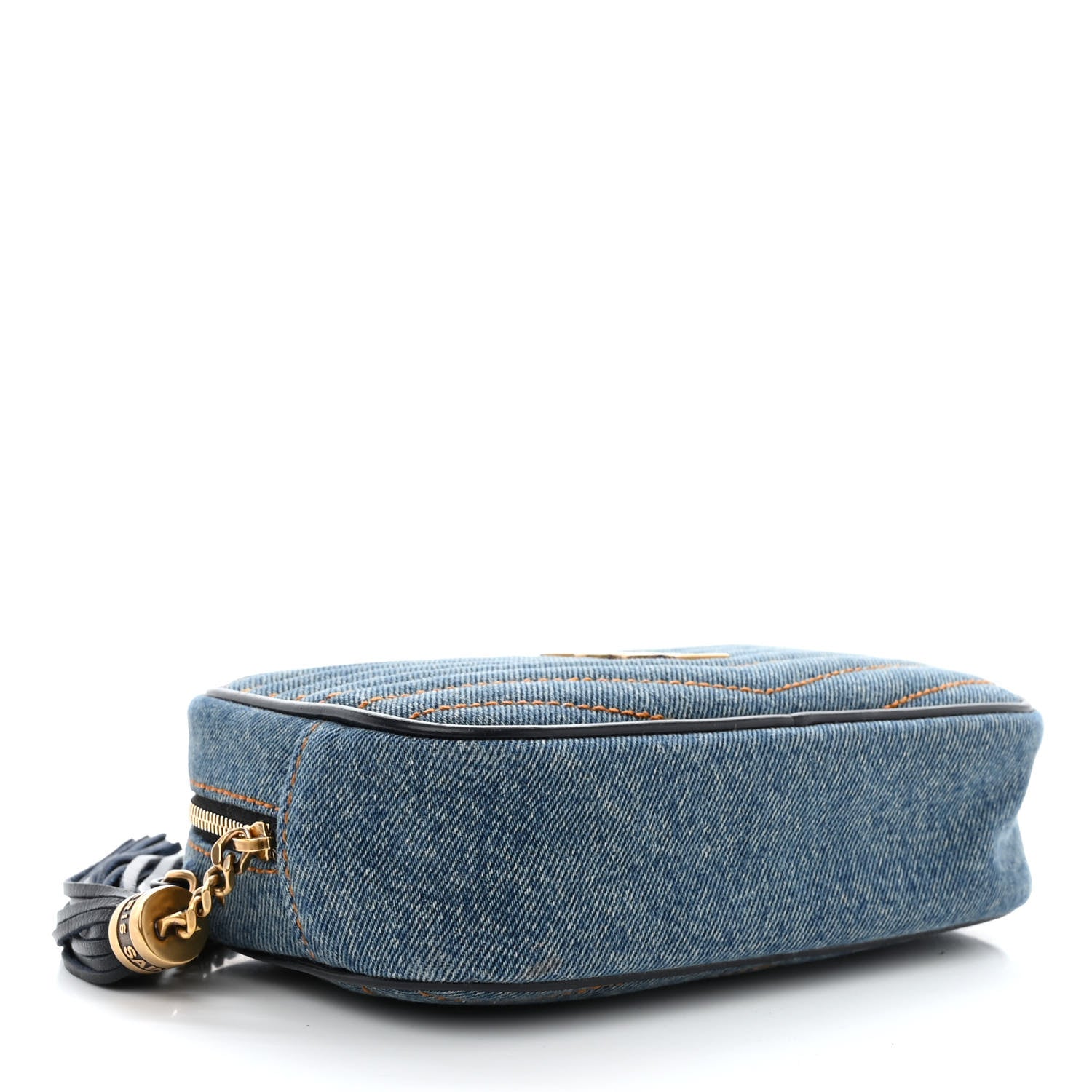 Saint Laurent Denim Matelasse Monogram Mini Lou Camera Bag California Blue 4 of 15