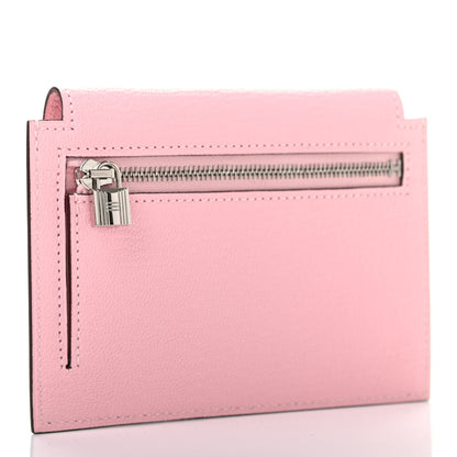 Hermes Chevre Mysore Kelly Pocket Compact Wallet Rose Sakura 3 of 7