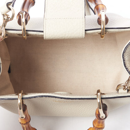 Gucci Calfskin Mini Bamboo Shopper Tote Off White 6 of 8
