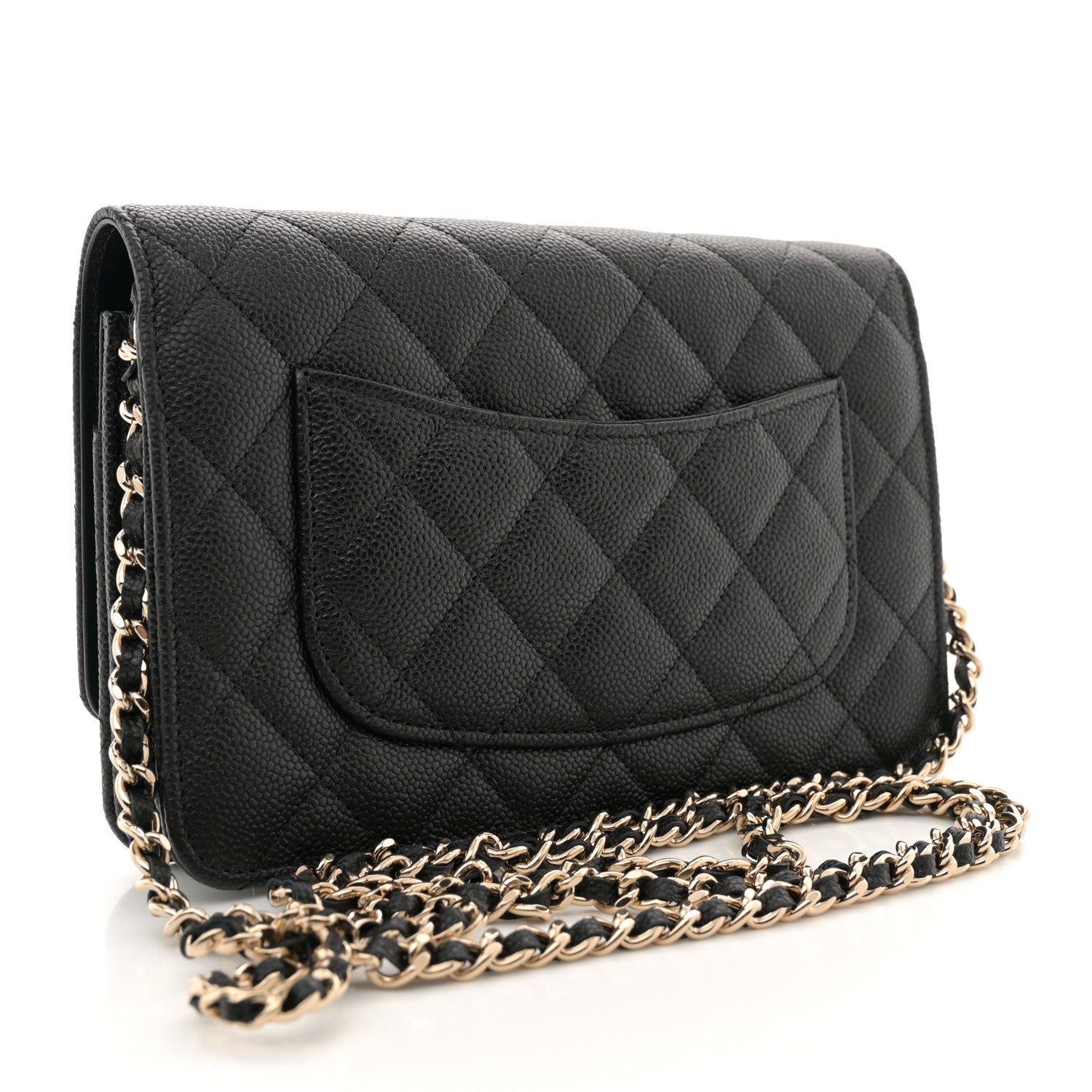 Chanel Caviar Quilted Bow Wallet On Chain WOC Black 3 of 11