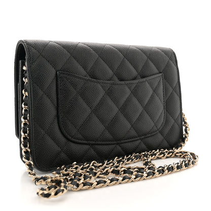 Chanel Caviar Quilted Bow Wallet On Chain WOC Black 3 of 11