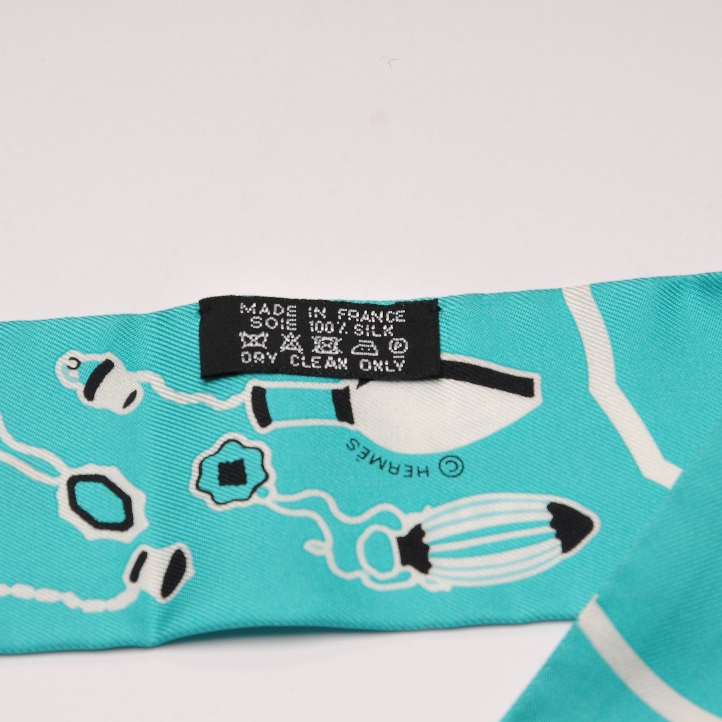 Silk Les Flacons Twilly Kaki Turquoise Blanc