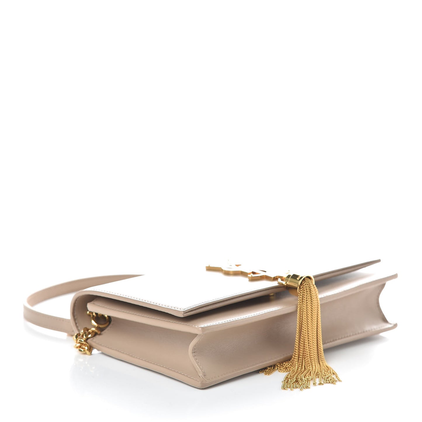 Smooth Calfskin Classic Monogram Kate Tassel Chain Wallet Dark Beige