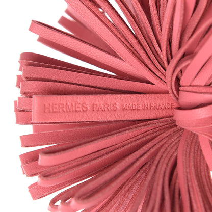 Hermes Lambskin Carmen Tassel Key Holder Rose Azalee 3 of 5