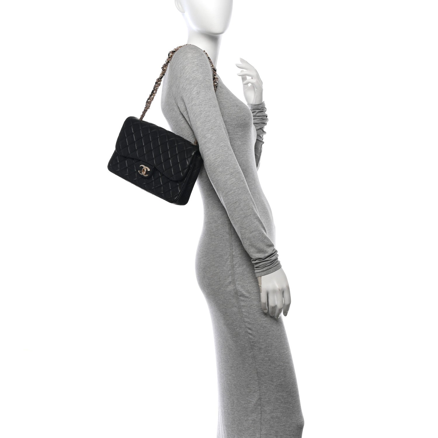 Chanel Lambskin Quilted Medium Westminster Pearl Flap Black 2 of 12