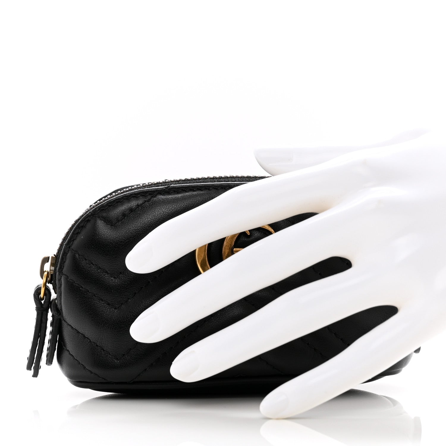 Gucci Calfskin Matelasse GG Marmont Key Pouch Black 2 of 8