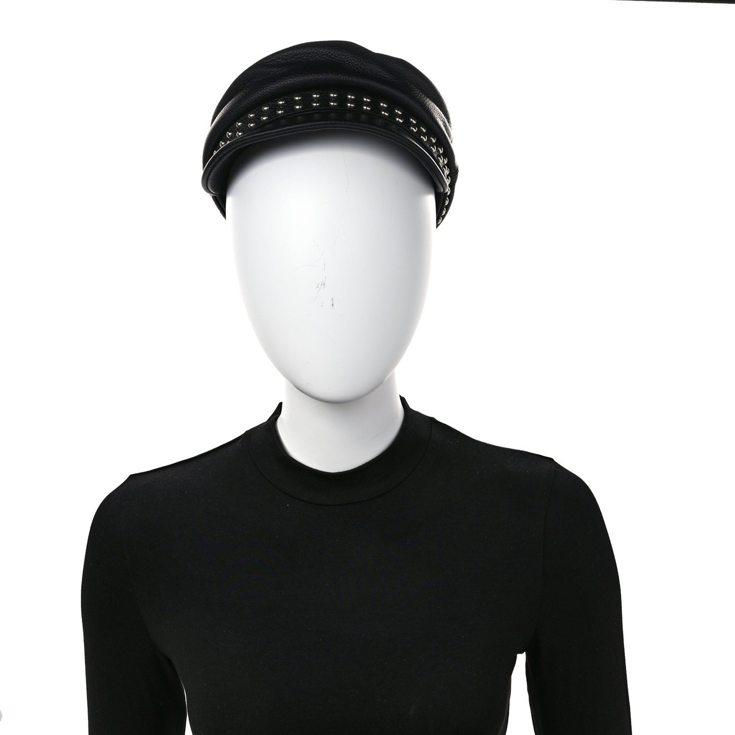 Calfskin Studded Cellarius Hat M Black