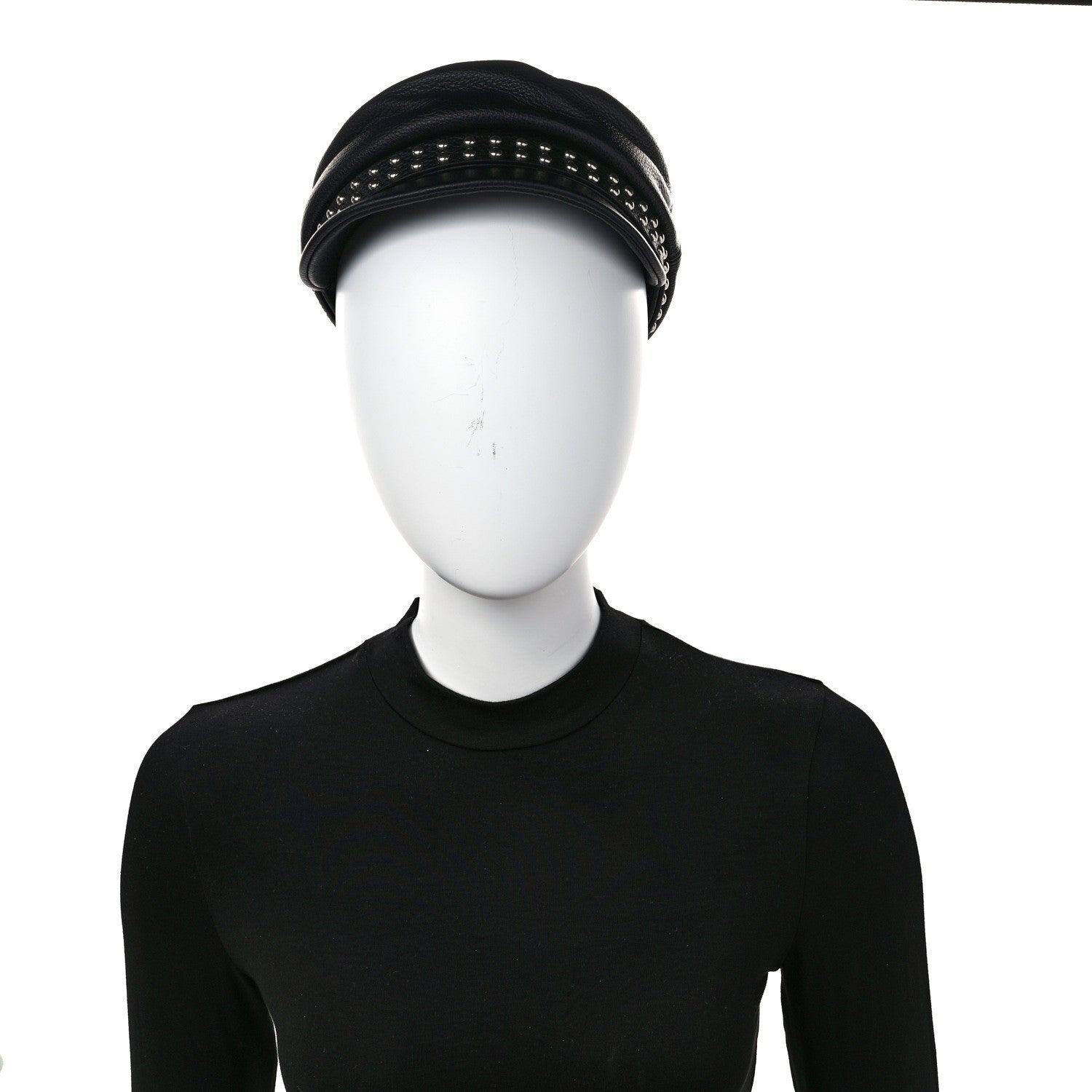 Gucci Calfskin Studded Cellarius Hat M Black 2 of 8