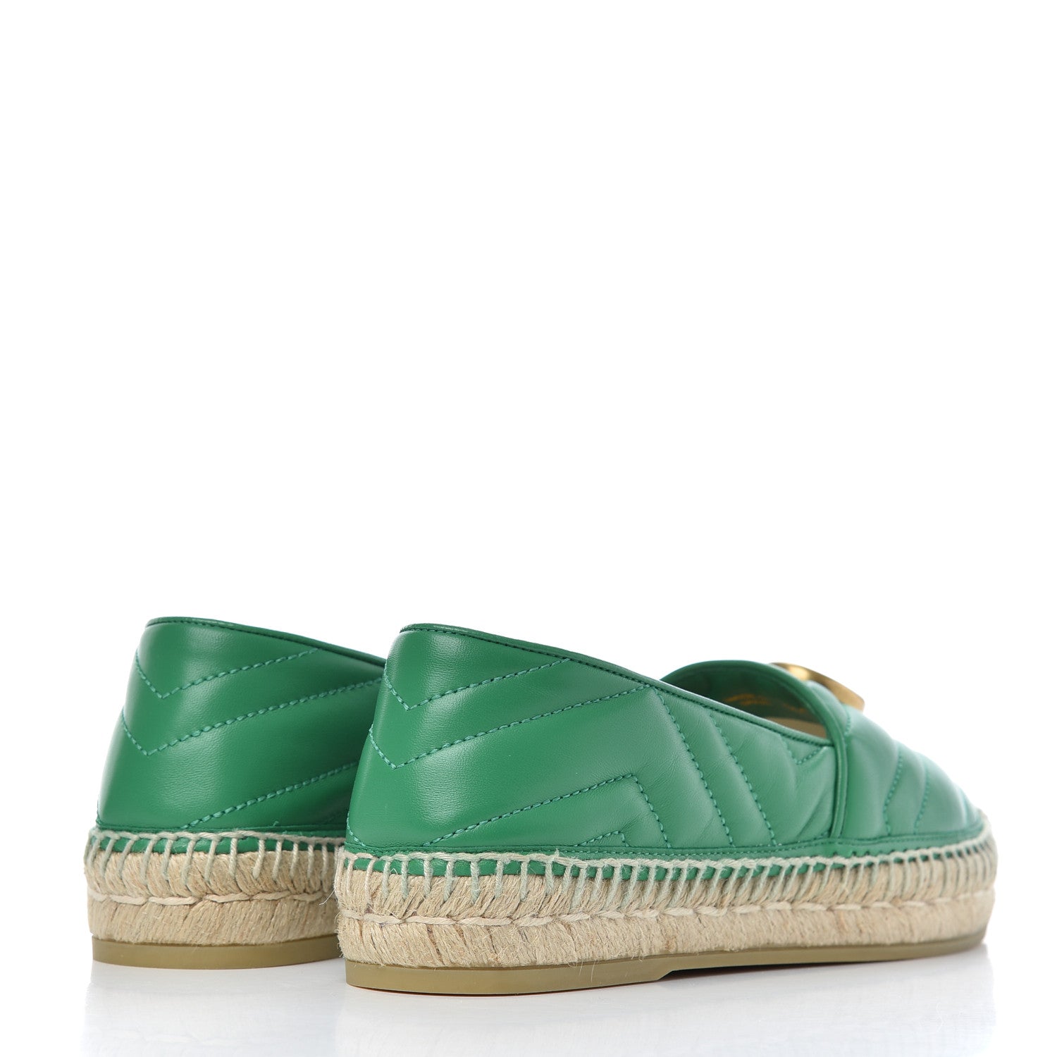 Gucci Nappa Matelasse GG Marmont Espadrilles 36.5 New Shamarock 4 of 14