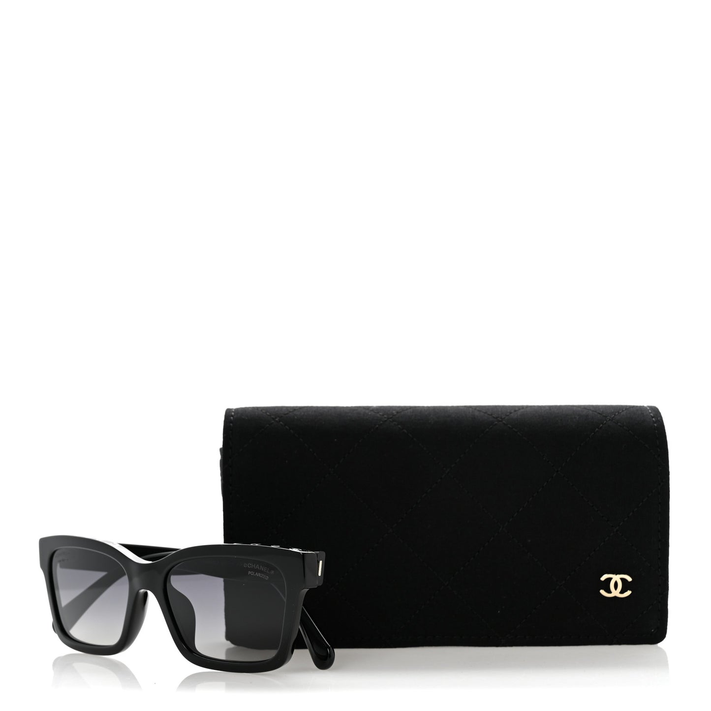 Acetate Polarized Square Sunglasses 5417-A Black