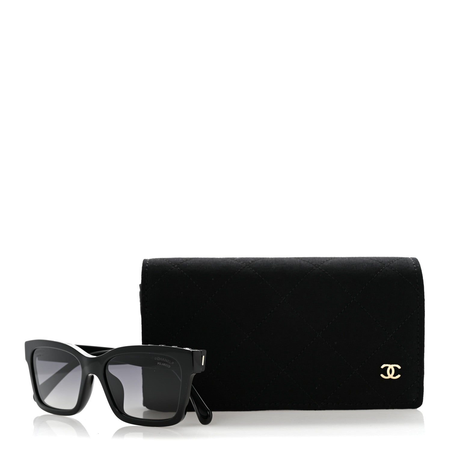 Chanel Acetate Polarized Square Sunglasses 5417-A Black 8 of 8
