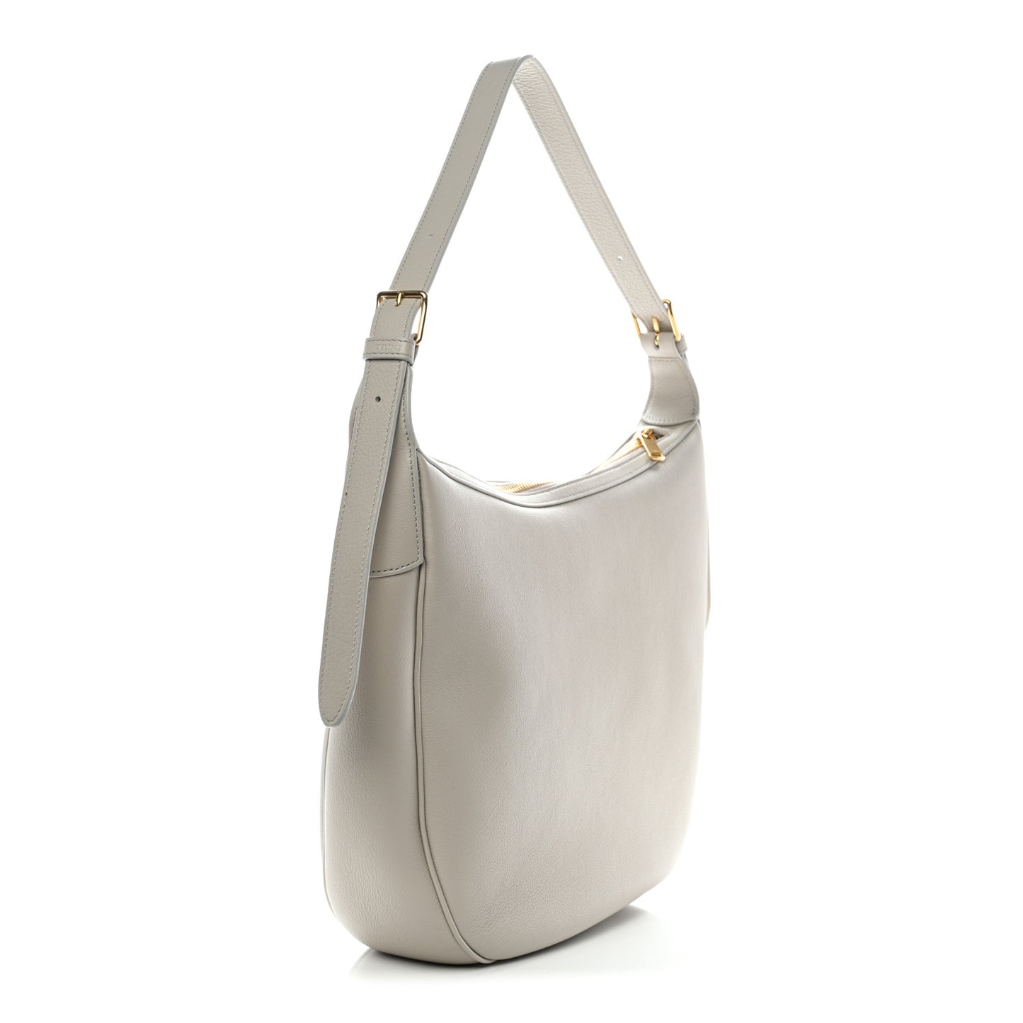 Supple Calfskin Cuir Triomphe Heloise Shoulder Bag Light Stone