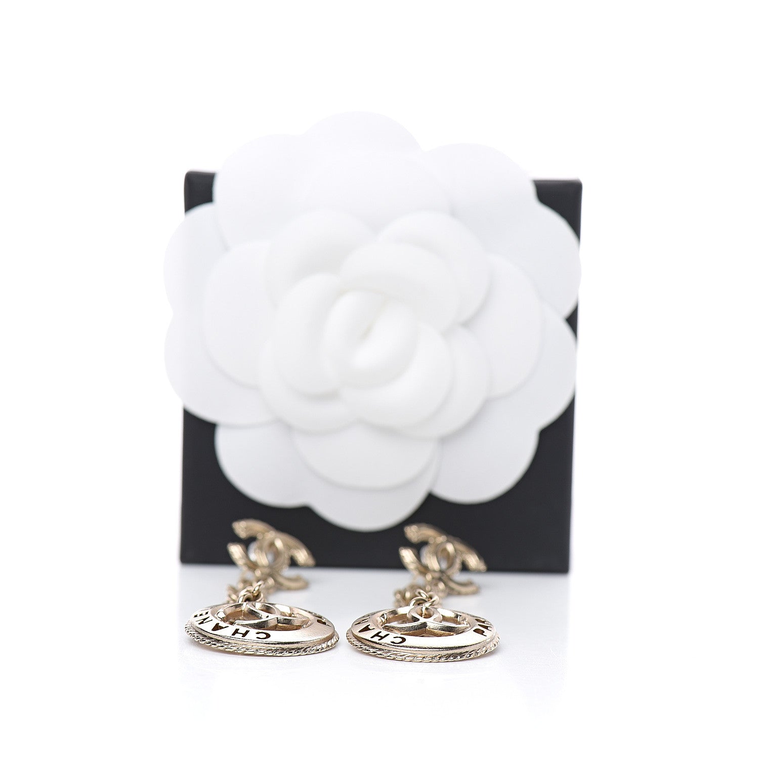 Chanel Chain CC Drop Earrings Gold 6 of 6