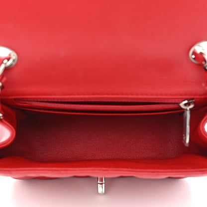 Chanel Lambskin Quilted Mini Square Flap Dark Red 5 of 10