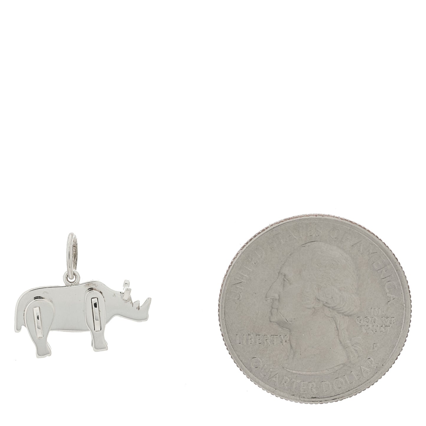Sterling Silver Save the Wild Rhino Charm