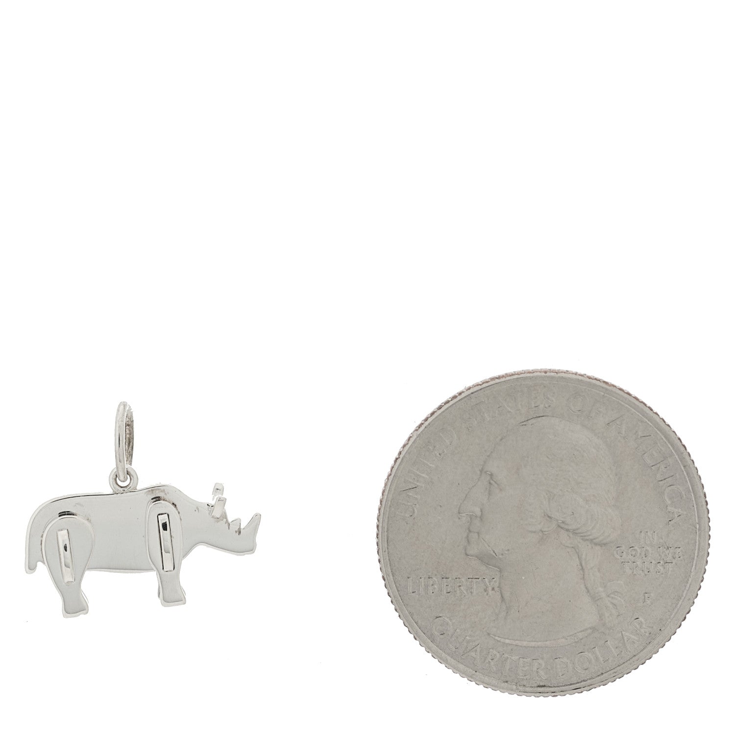 Tiffany Sterling Silver Save the Wild Rhino Charm 3 of 5