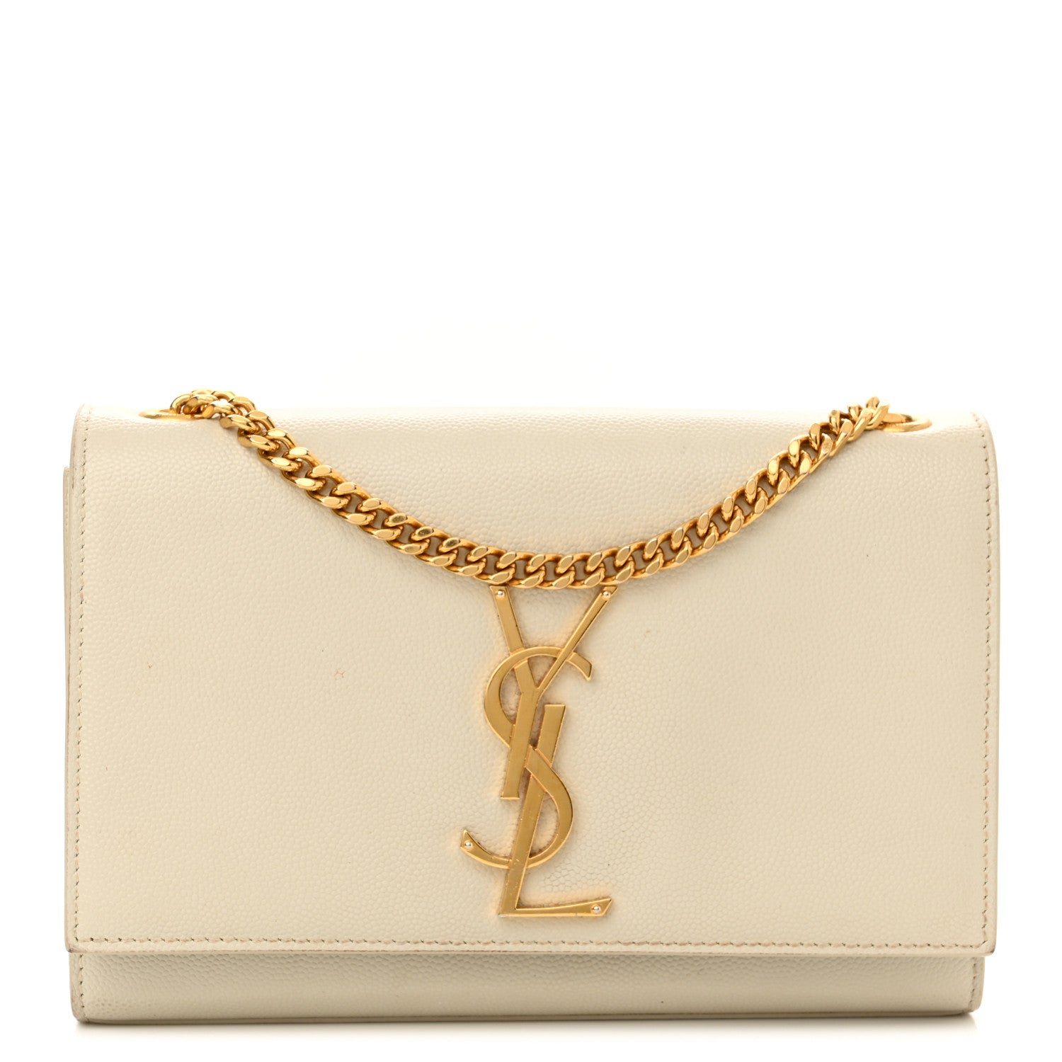 Saint Laurent Grain De Poudre Small Monogram Kate Satchel Blanc Vintage 1 of 16