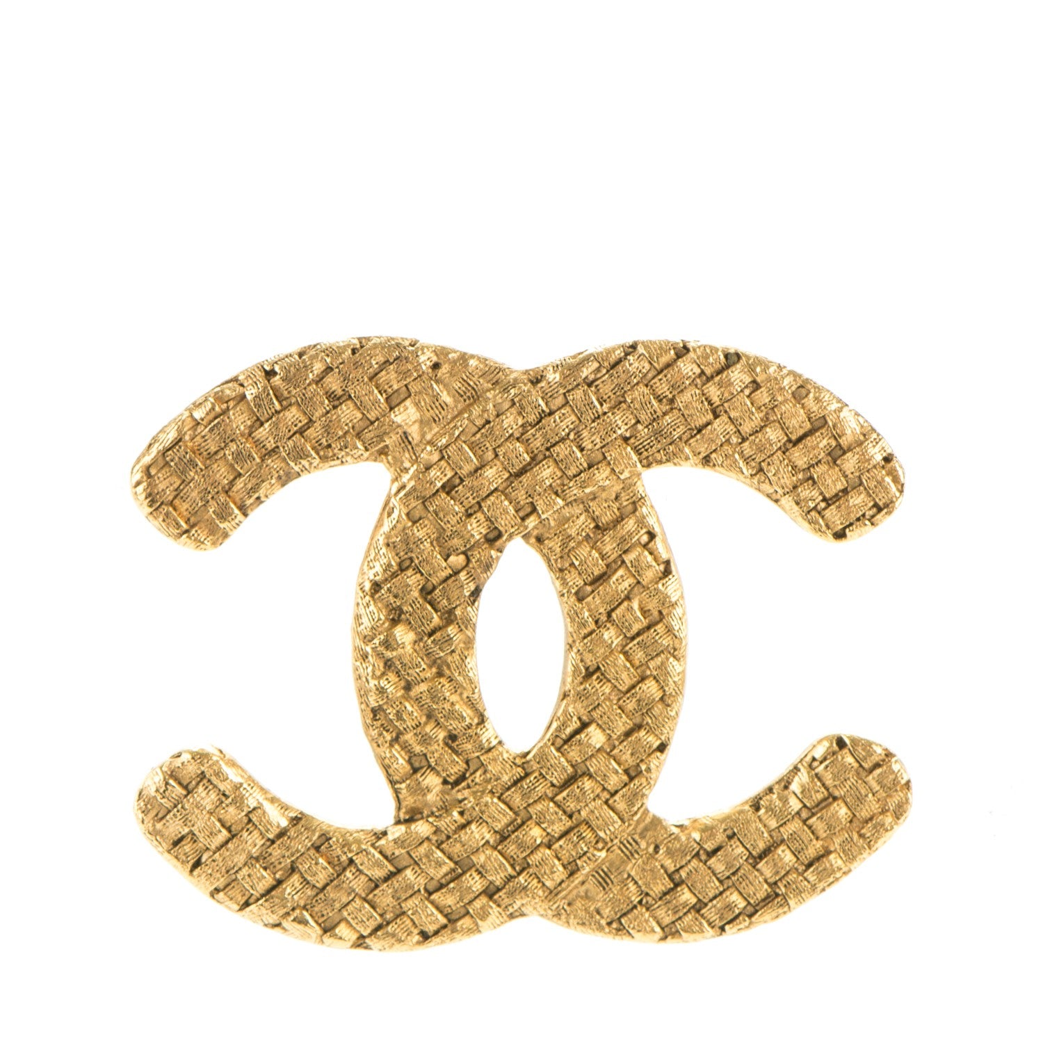 Chanel Woven CC Brooch Gold 1 of 5