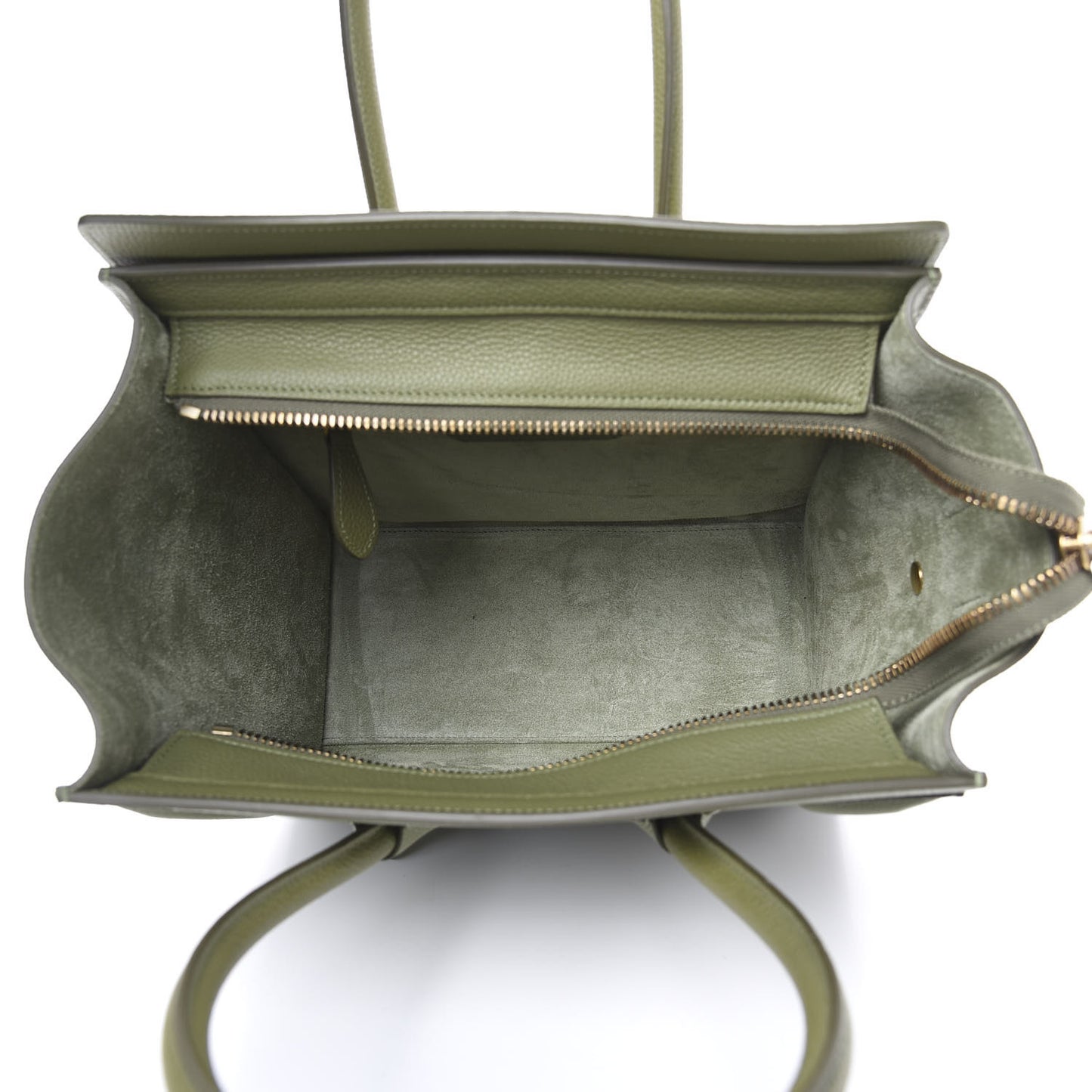 Drummed Calfskin Micro Luggage Light Khaki