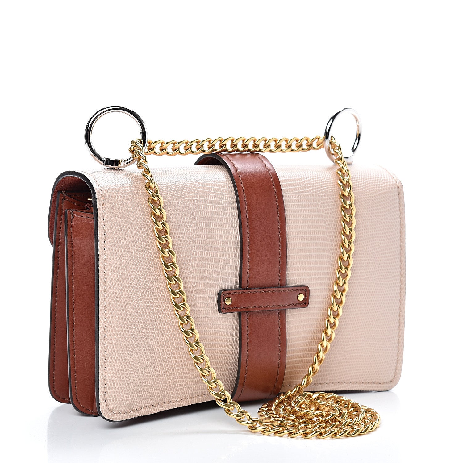 Chloe Calfskin Crocodile Embossed Aby Chain Shoulder Bag Pink Red 2 of 11