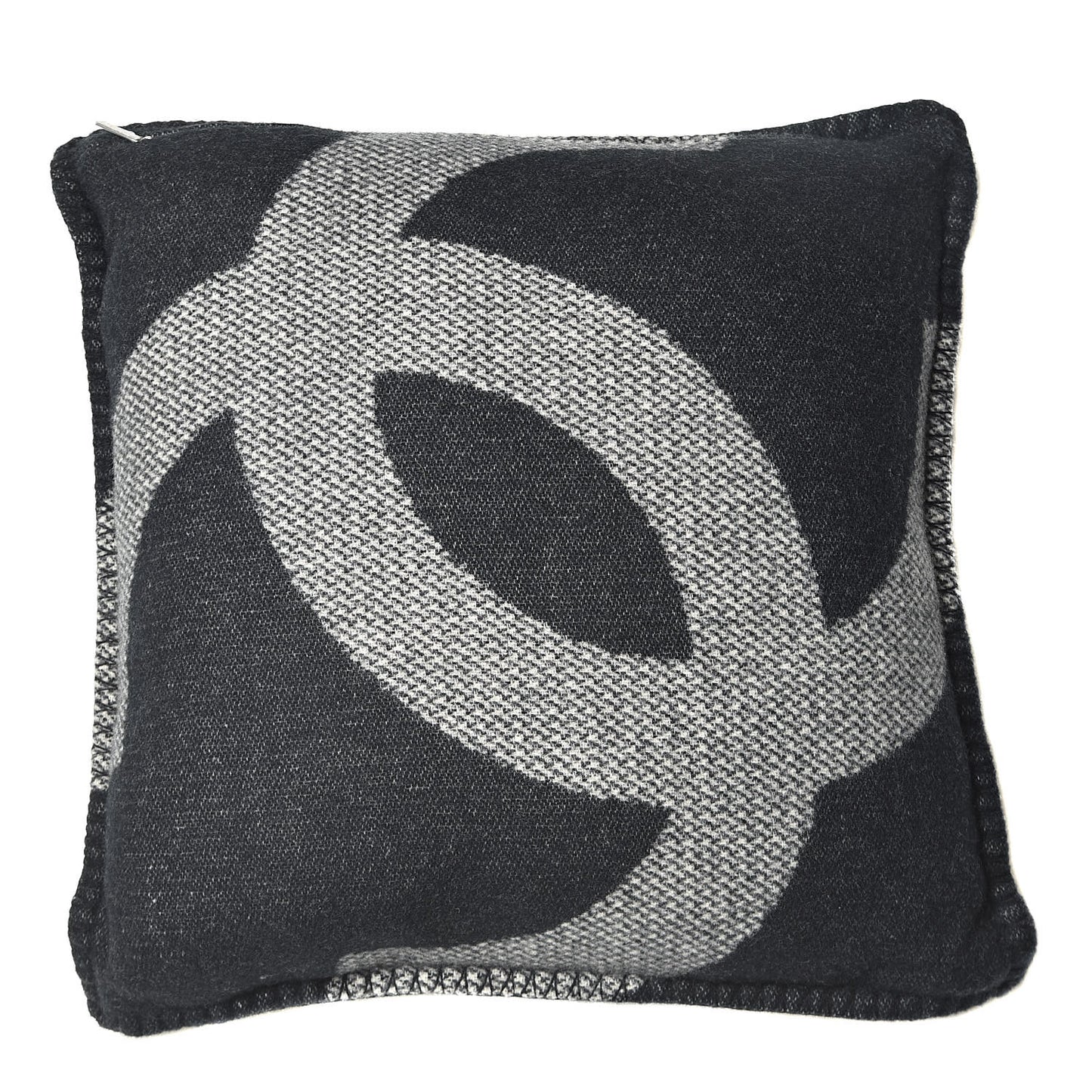Merino Wool Cashmere CC Pillow Black Beige