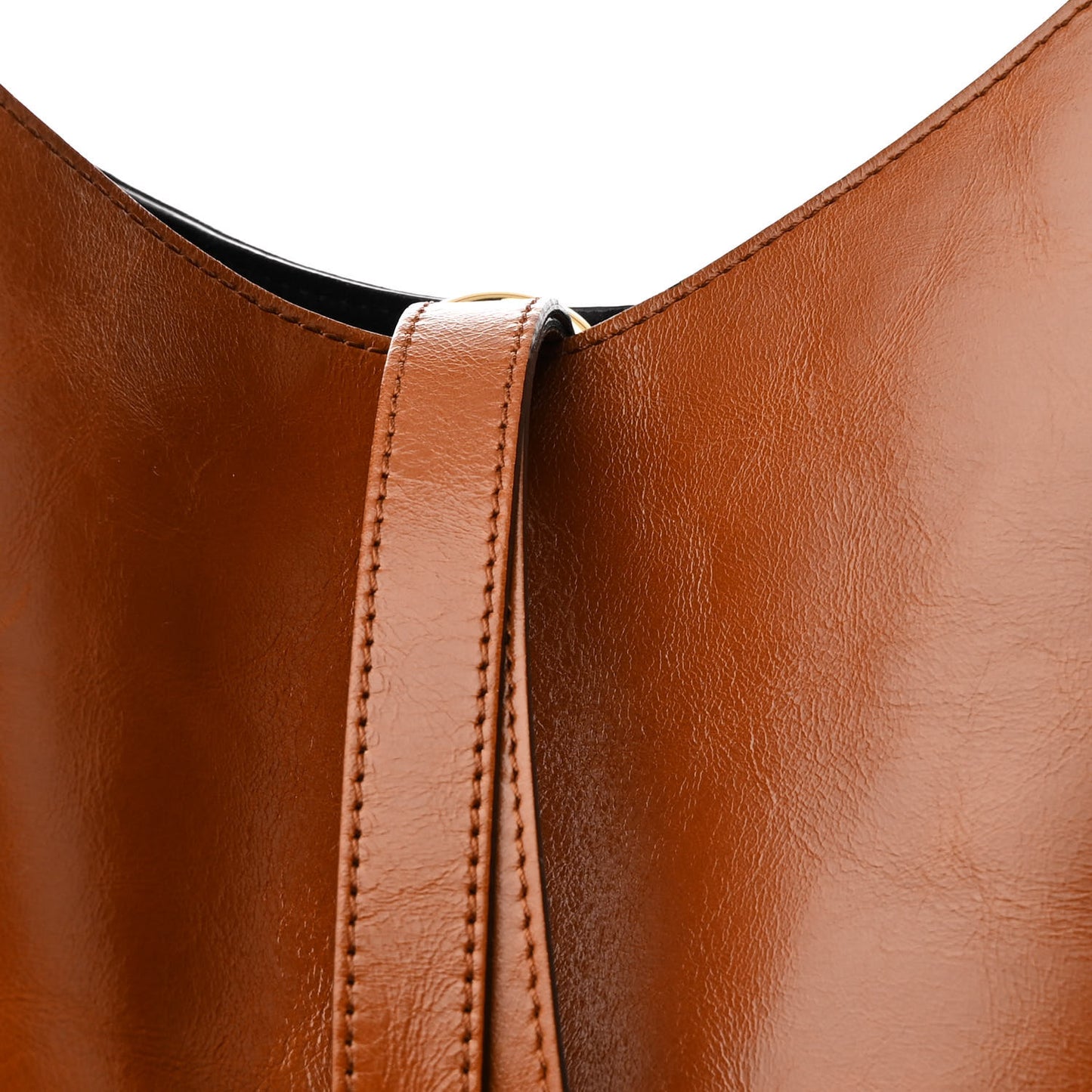 Shiny Calfskin Marcie Hobo Bag Clay Brown