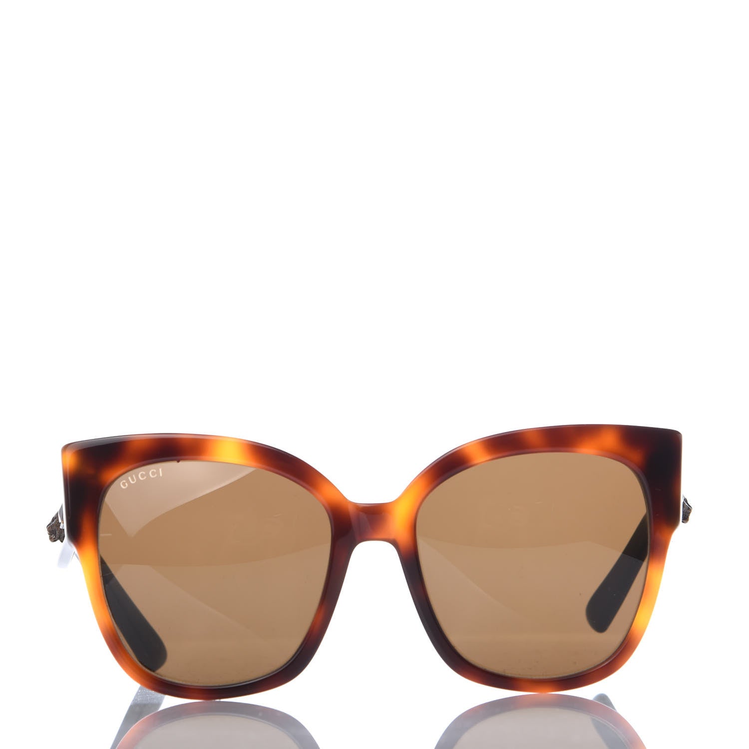 Gucci Acetate Square Frame Web Sunglasses GG0059S Tortoise 2 of 8
