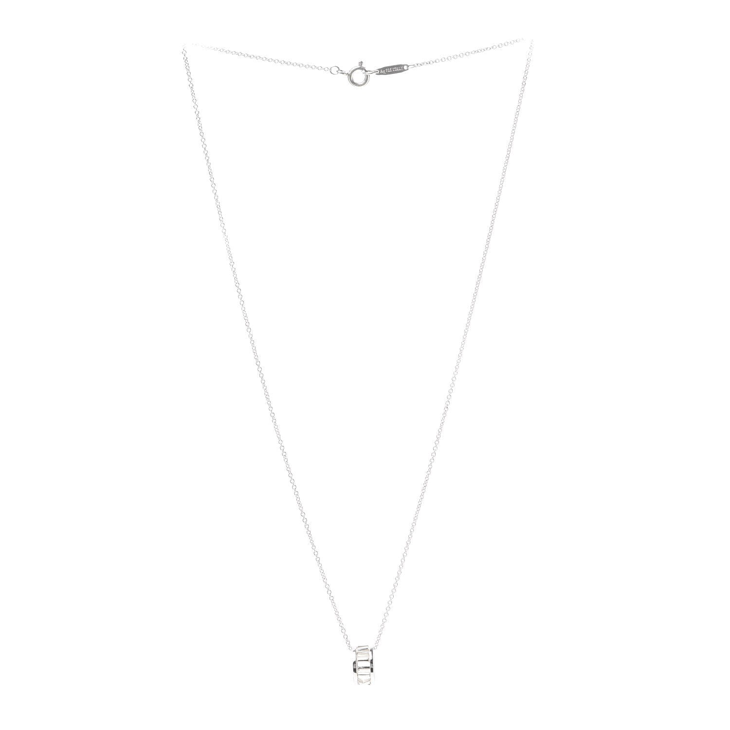 Tiffany Sterling Silver Atlas Open Pendant Necklace 3 of 5