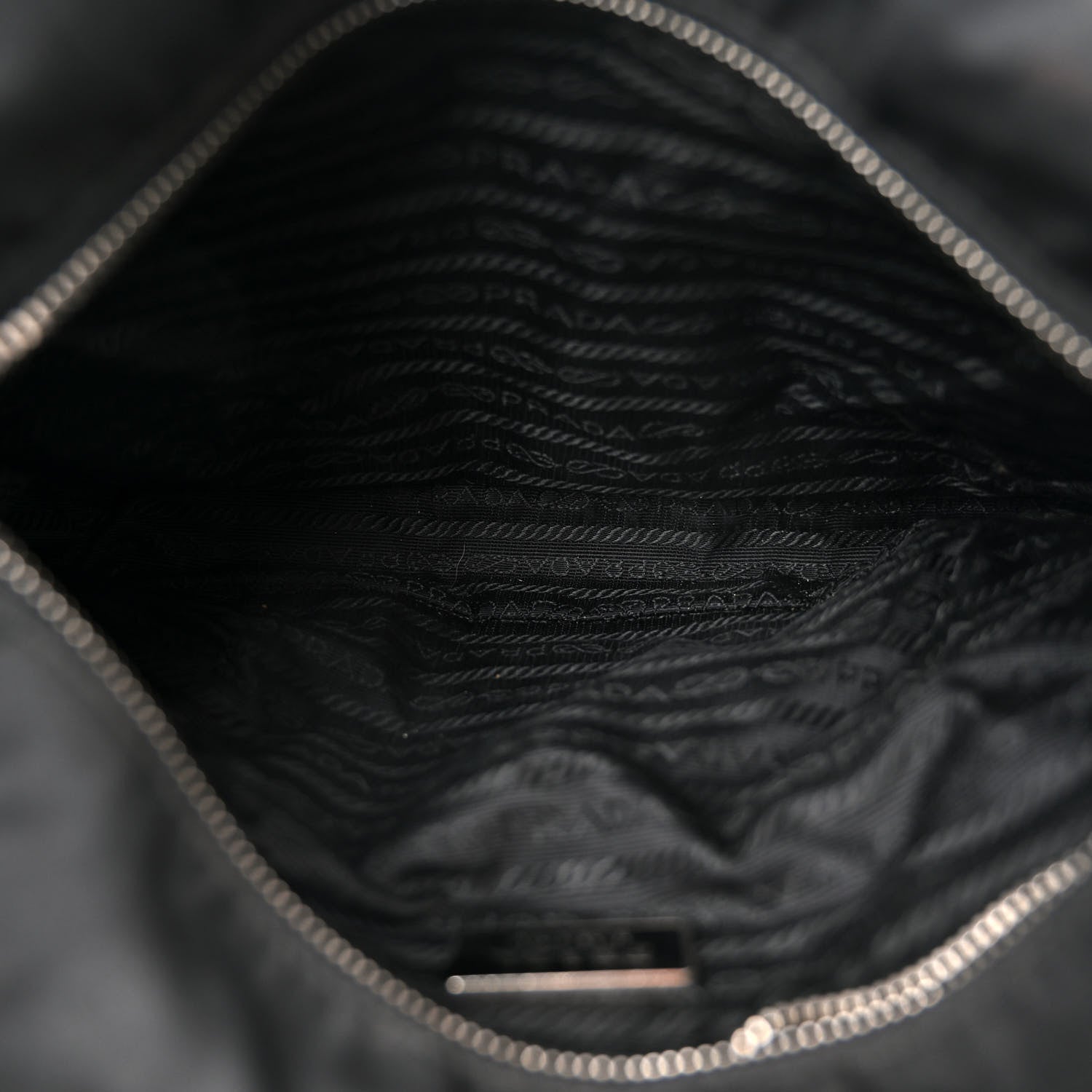Prada Tessuto Nylon Caflskin Shopping Tote Black 5 of 12