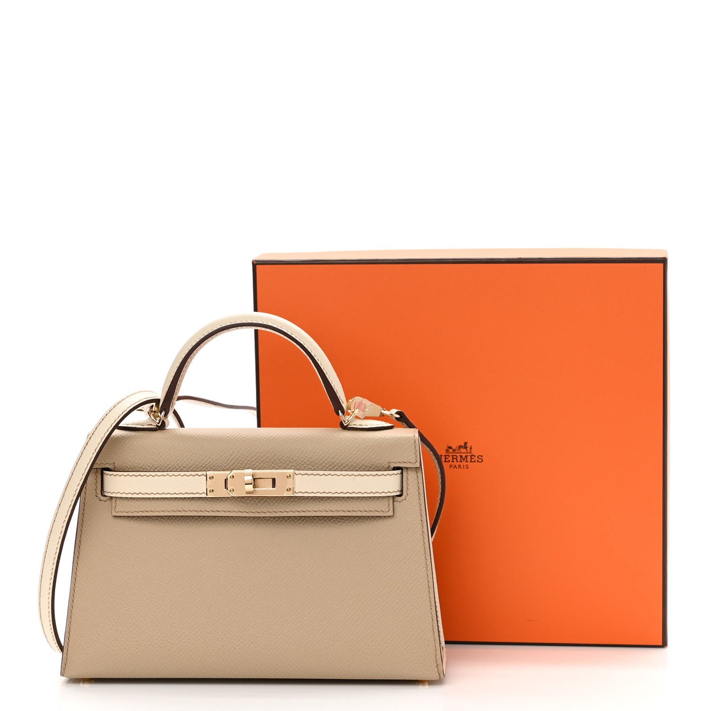 Epsom Horseshoe Mini Kelly Sellier 20 Trench Craie