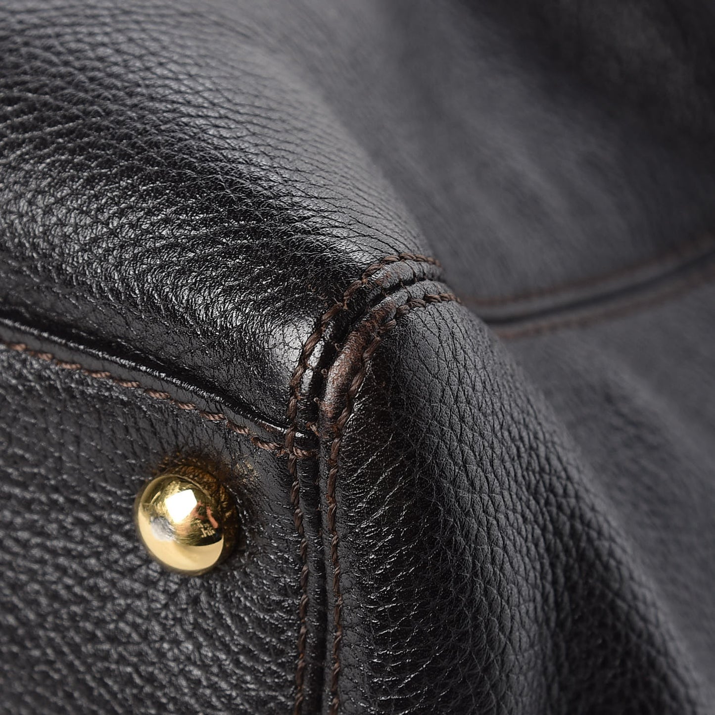 Calfskin Cerf Executive Shopper Tote Dark Brown