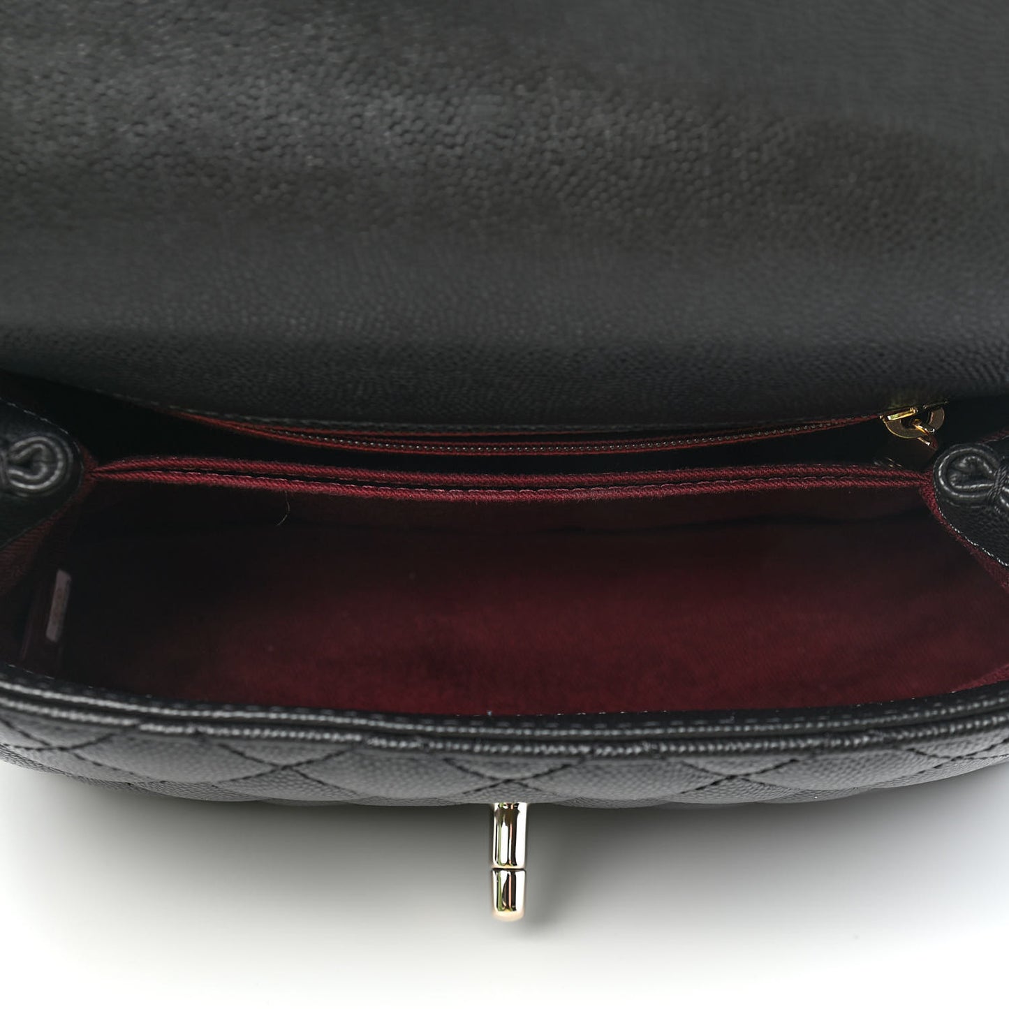 Caviar Quilted Mini Coco Handle Flap Black