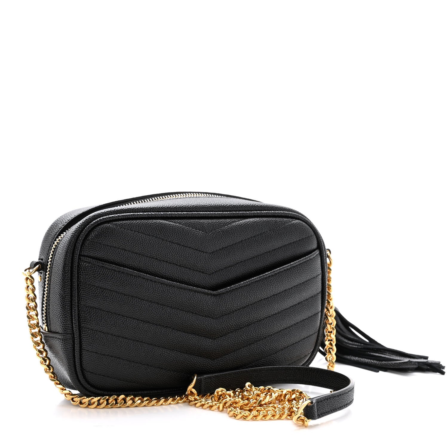 Saint Laurent Grain De Poudre Matelasse Monogram Mini Lou Camera Bag Black 3 of 10