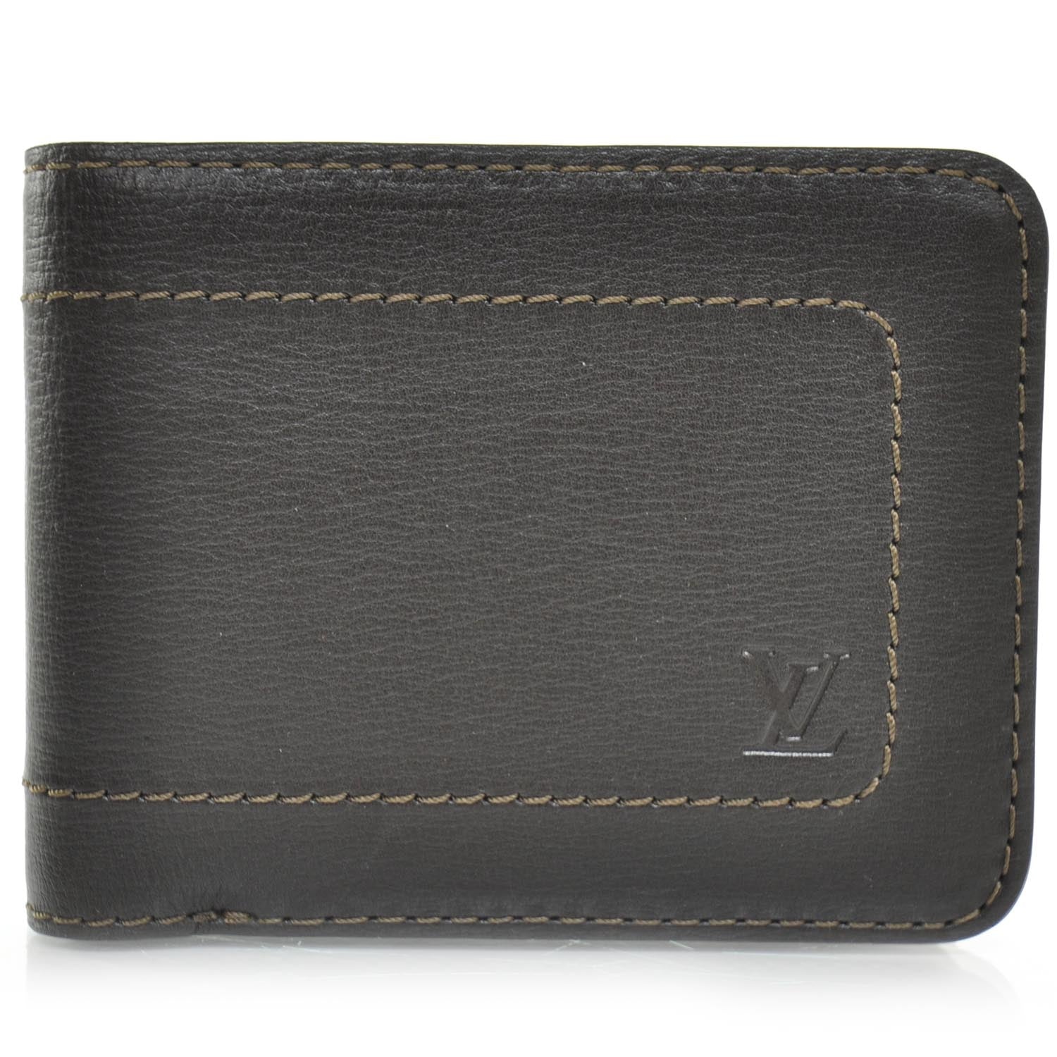 Louis Vuitton Utah Leather Billfold 6 Cards Wallet Coffee 1 of 9