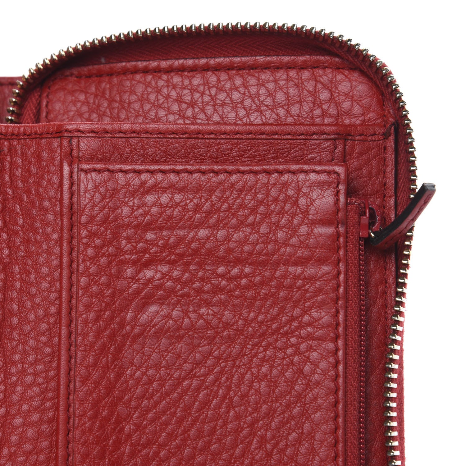 Gucci Pebbled Calfskin Medium Soho Zip Around Wallet Red 13 of 14