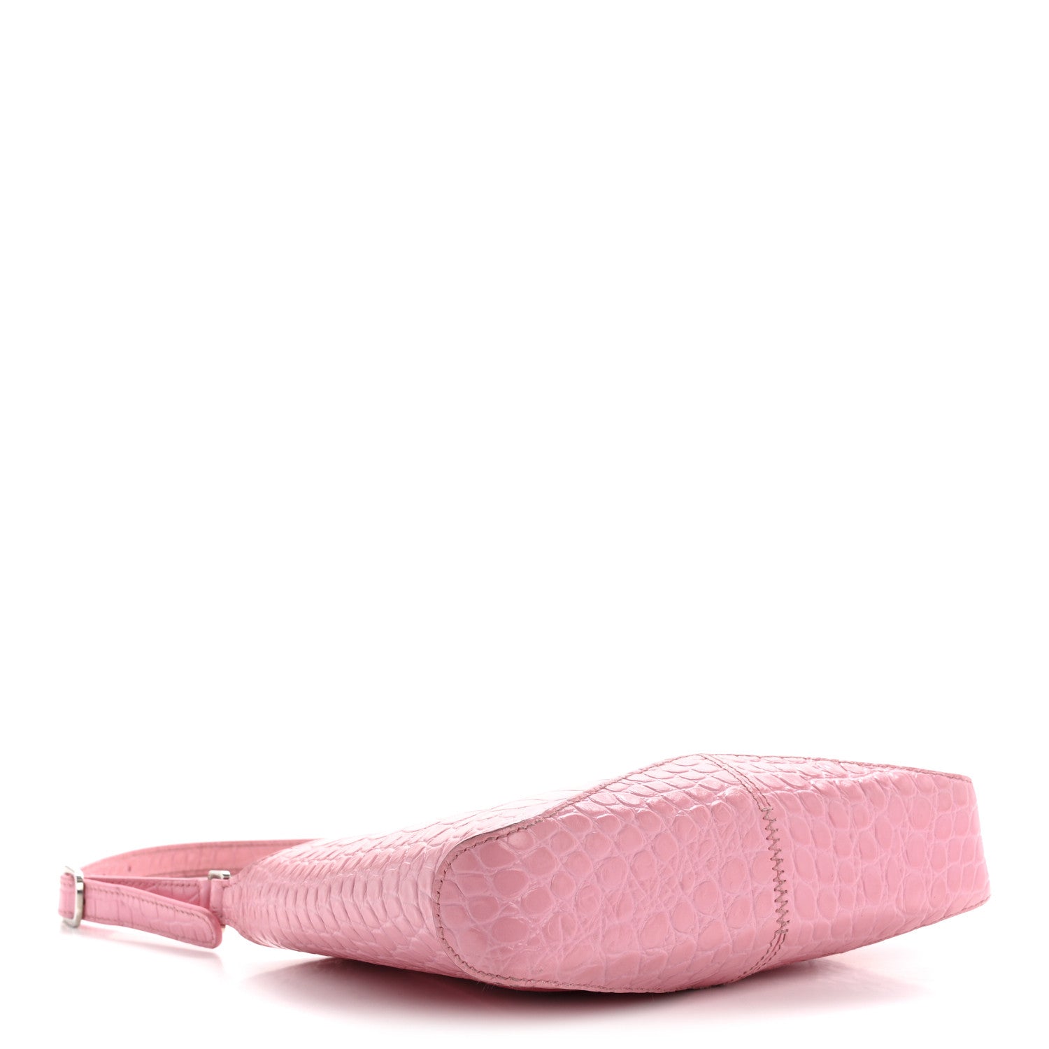Balenciaga Shiny Super Supple Calfskin Crocodile Embossed Small XX Bag Sweet Pink 4 of 10